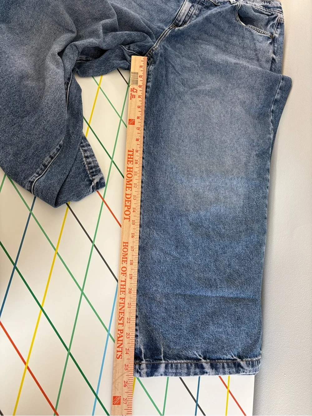Lane Bryant Denim Wide Leg Jeans Size 18S Medium Blue Wash Clean Girl Minimalist - Picture 7 of 10
